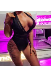 Costum de baie intreg, negru