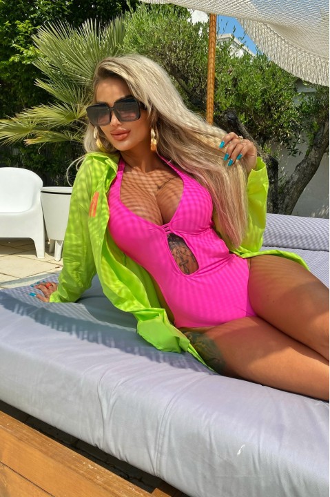 Costum de baie intreg siclam cu benzi la spate