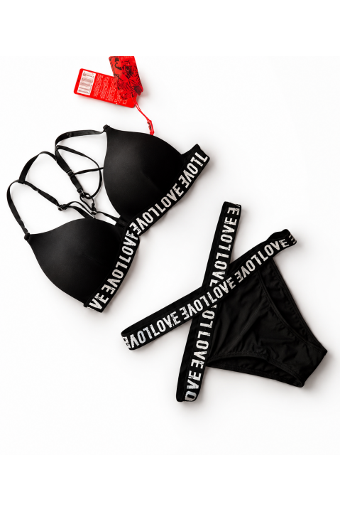 Costum de baie superb, negru, LOVE, orice marime disponibila