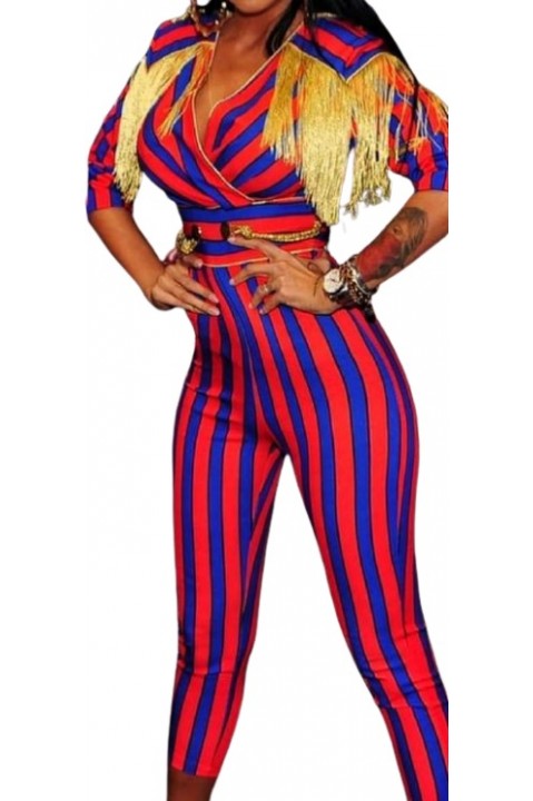 Salopeta eleganta care te face mai inalta cu epoleti